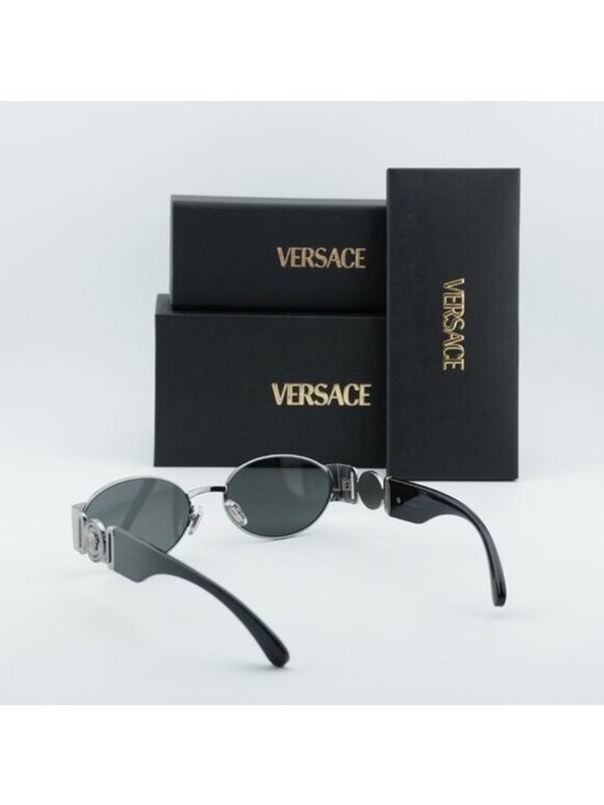 Versace VE2299 10016G Oval Sunglasses - Gunmetal/Grey Silver Mirror main image 7